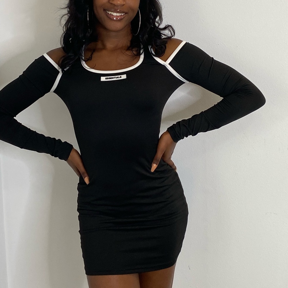 “Essentials” mini black dress